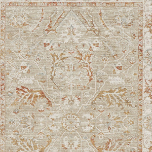 Homeroots 5' X 8' Green Floral Power Loom Distressed Area Rug  Polyester 569671