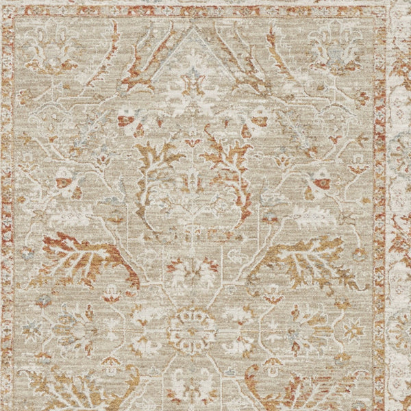 Homeroots 5' X 8' Green Floral Power Loom Distressed Area Rug  Polyester 569671