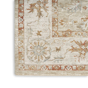 HomeRoots 5' Green Floral Power Loom Area Rug - Vintage Charm for Elegant Living Spaces, Durable & Easy Care 5' X 8' 569671