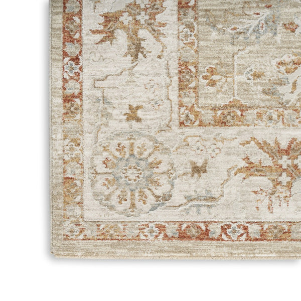 HomeRoots 5' Green Floral Power Loom Area Rug - Vintage Charm for Elegant Living Spaces, Durable & Easy Care 5' X 8' 569671