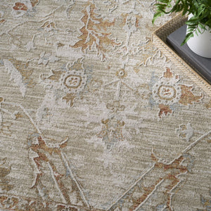HomeRoots 5' Green Floral Power Loom Area Rug - Vintage Charm for Elegant Living Spaces, Durable & Easy Care 5' X 8' 569671