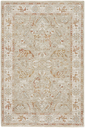 HomeRoots 5' Green Floral Power Loom Area Rug - Vintage Charm for Elegant Living Spaces, Durable & Easy Care 5' X 8' 569671