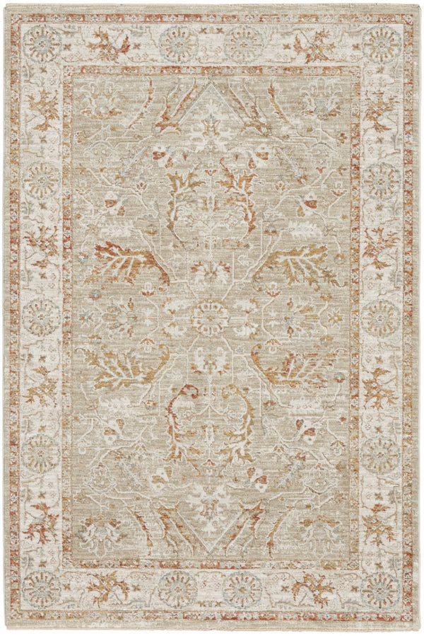 HomeRoots 5' Green Floral Power Loom Area Rug - Vintage Charm for Elegant Living Spaces, Durable & Easy Care 5' X 8' 569671