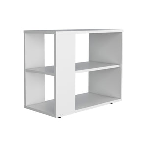 English Elm Rio Verde modern melamine side table with open shelf storage, compact accent piece for small spaces White 29.1 L x 16.9 W x 4.3 H B128P263719