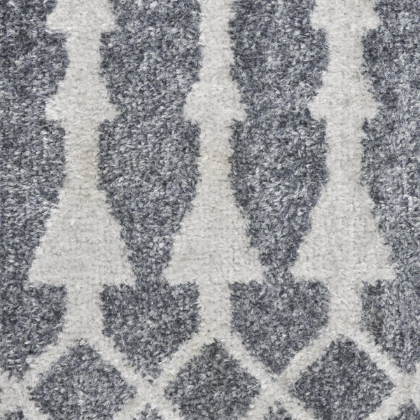 HomeRoots 7 X 9 Blue Geometric Polyester Area Rug with Low Pile for Living Rooms and Entryways 569713