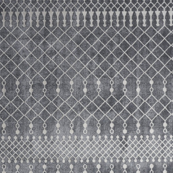 7 X 9 Blue Geometric Polyester Area Rug with Low Pile for Living Rooms and Entryways