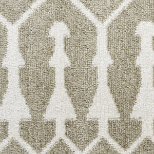 HomeRoots 7 X 9 Green Geometric Polyester Area Rug Low Pile Power Loomed Living Room 569717