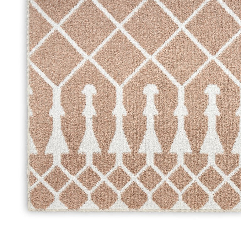 Bold Orange Geometric Polyester Area Rug Power Loomed for Living Dining and Bedroom Boho Decor