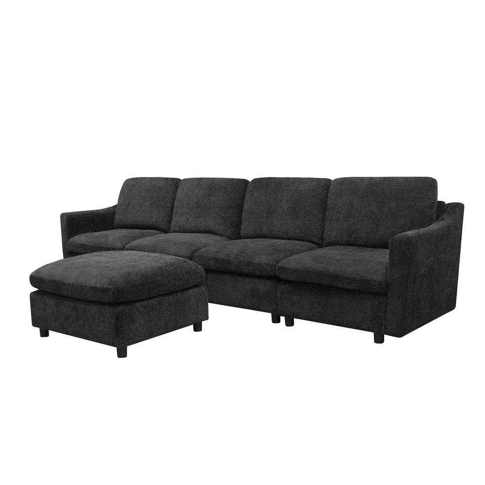 English Elm Modern Oversized Deep Seat Sectional Sofa with Reversible Chaise, Plush Loop Yarn, Memory Foam Comfort W1183S00012