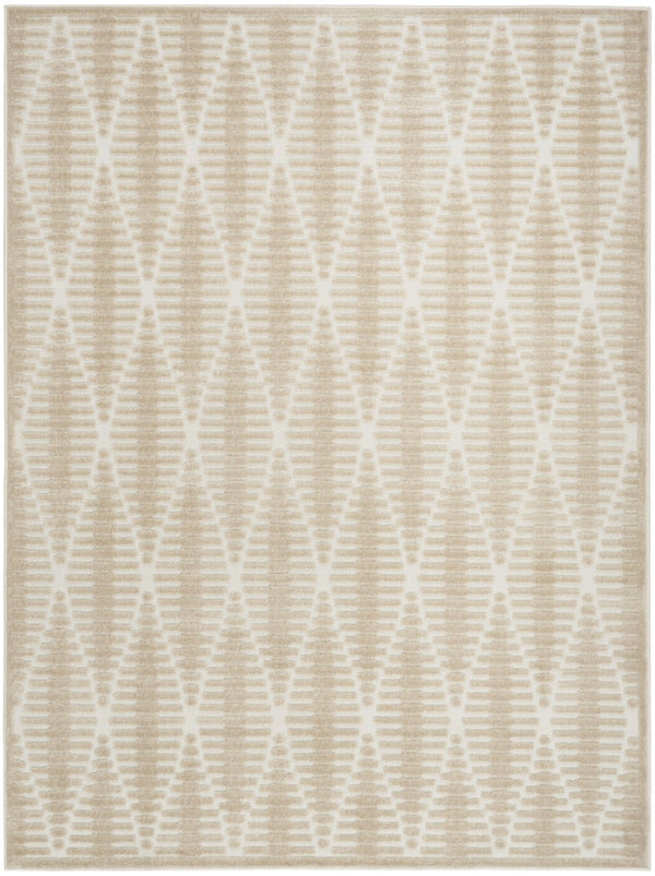 HomeRoots 7' Beige Geometric Area Rug - Modern Style, Low-Pile Comfort, Perfect for Any Room Decor, Easy Care 7' X 9' 569743