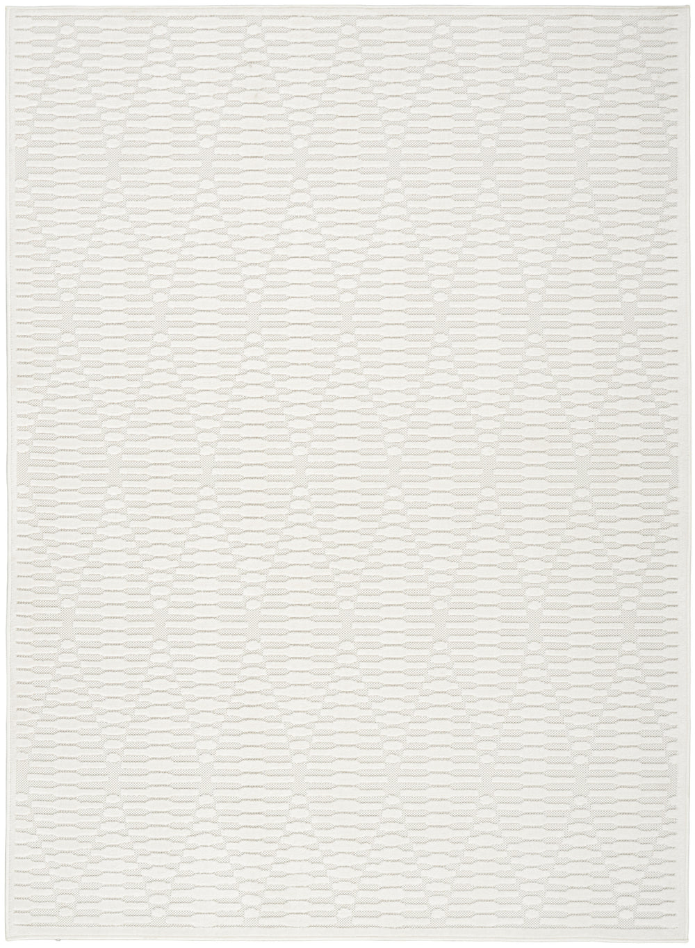 Homeroots 7' X 9' Ivory Geometric Area Rug  Polypropylene 569744