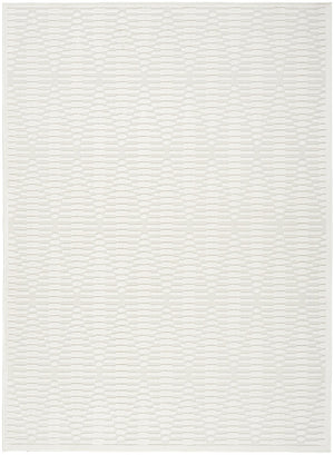 HomeRoots 7' Elegant Ivory Geometric Area Rug for Modern Spaces - Durable, Low Pile, Perfect for Any Room 7' X 9' 569744