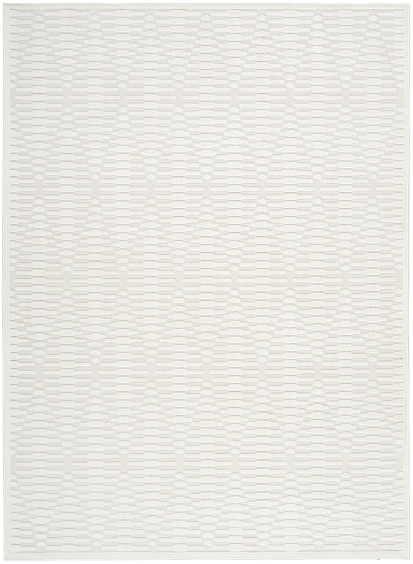 Homeroots 7' X 9' Ivory Geometric Area Rug  Polypropylene 569744