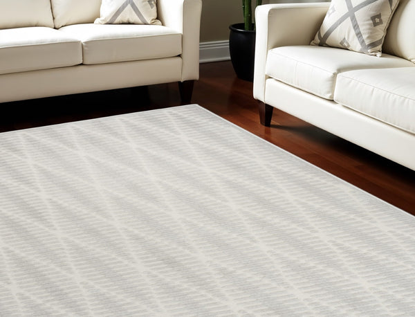 HomeRoots 7' Gray Geometric Area Rug - Modern Style, Durable Design & Perfect for Any Room in Your Home 7' X 9' 569745