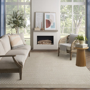 HomeRoots 8' Modern Beige Geometric Area Rug - Stylish, Durable, and Easy-Care for Your Living Space Decor 8' X 10' 569747