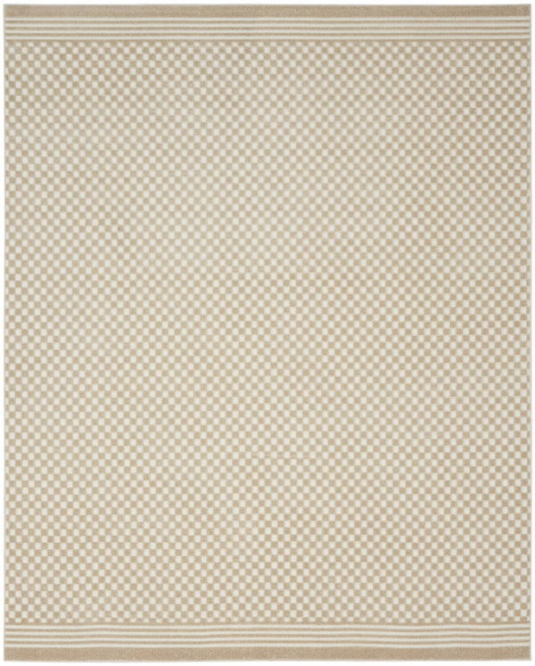 HomeRoots 8' Modern Beige Geometric Area Rug - Stylish, Durable, and Easy-Care for Your Living Space Decor 8' X 10' 569747