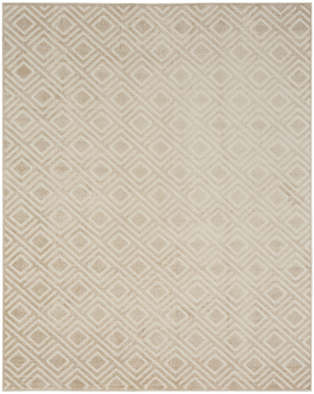 Homeroots 8' X 10' Beige Geometric Area Rug  Polypropylene 569748