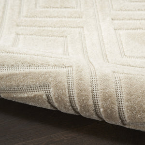HomeRoots 7' Beige Geometric Area Rug - Modern Style for Living Rooms, Durable Design, Easy Maintenance & Elegance 8' X 10' 569748
