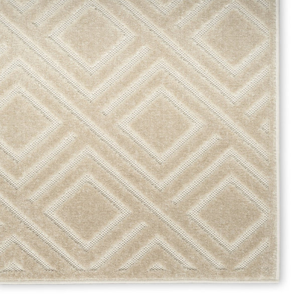 HomeRoots 7' Beige Geometric Area Rug - Modern Style for Living Rooms, Durable Design, Easy Maintenance & Elegance 8' X 10' 569748