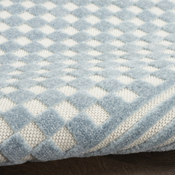 Homeroots 8' X 10' Blue Geometric Area Rug  Polypropylene 569750