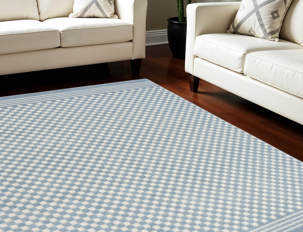 Homeroots 8' X 10' Blue Geometric Area Rug  Polypropylene 569750
