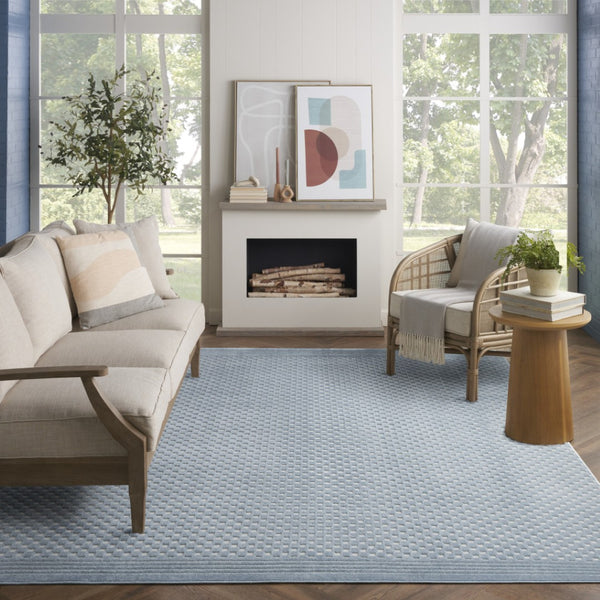 HomeRoots 8' Blue Geometric Area Rug - Modern Design for Contemporary Spaces, Ideal for Living Rooms & Bedrooms 8' X 10' 569750