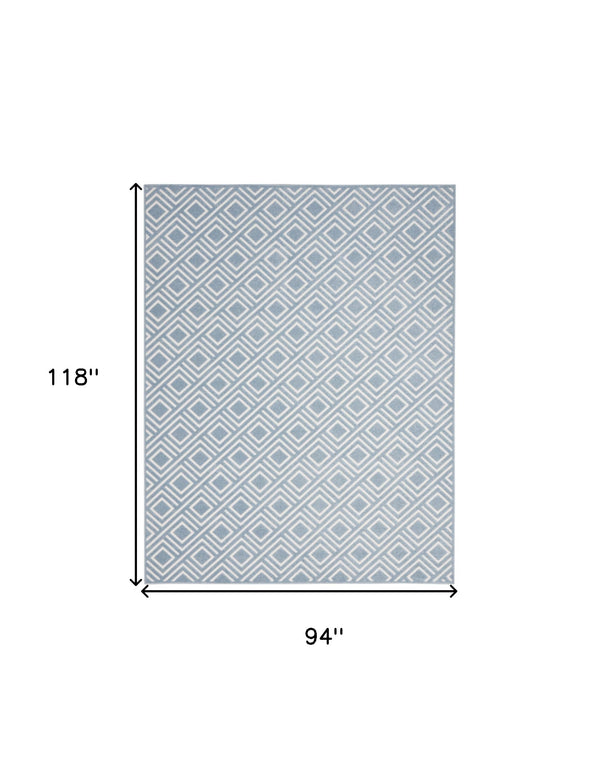 Homeroots 8' X 10' Blue Geometric Area Rug  Polypropylene 569751