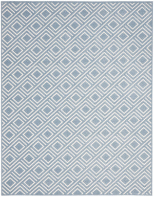 HomeRoots 8' Modern Blue Geometric Area Rug - Stylish, Durable, and Low-Pile Design for High-Traffic Spaces 8' X 10' 569751