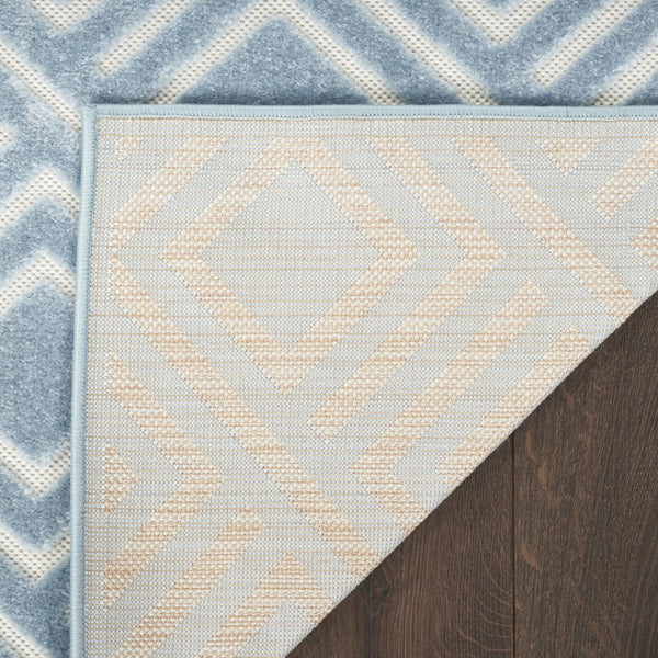 HomeRoots 8' Modern Blue Geometric Area Rug - Stylish, Durable, and Low-Pile Design for High-Traffic Spaces 8' X 10' 569751