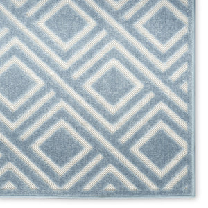 Homeroots 8' X 10' Blue Geometric Area Rug  Polypropylene 569751