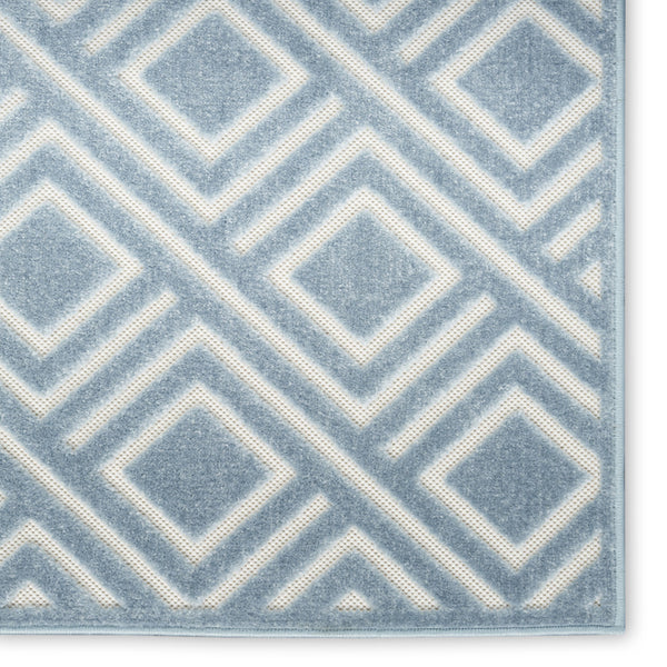 Homeroots 8' X 10' Blue Geometric Area Rug  Polypropylene 569751