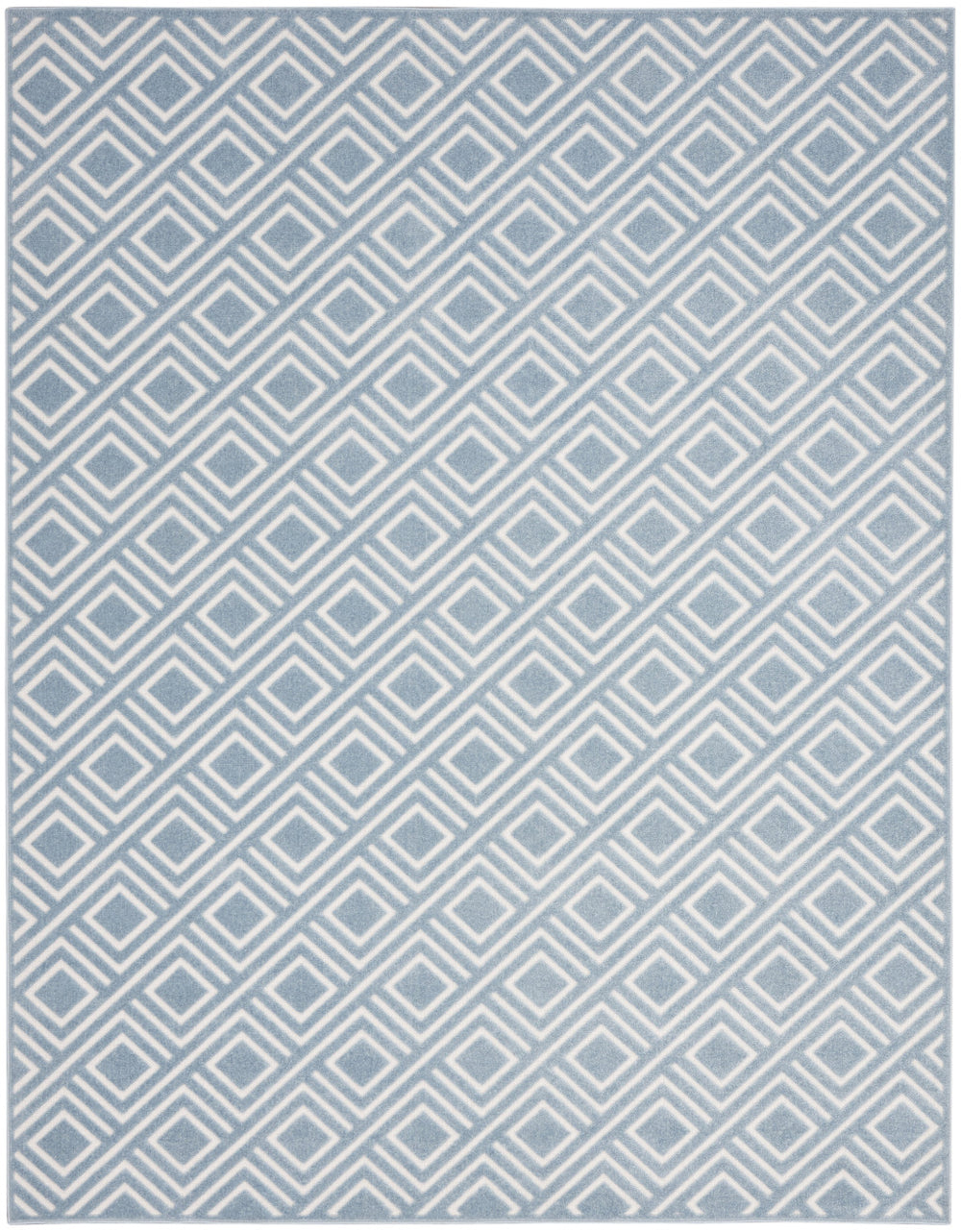 Homeroots 8' X 10' Blue Geometric Area Rug  Polypropylene 569751