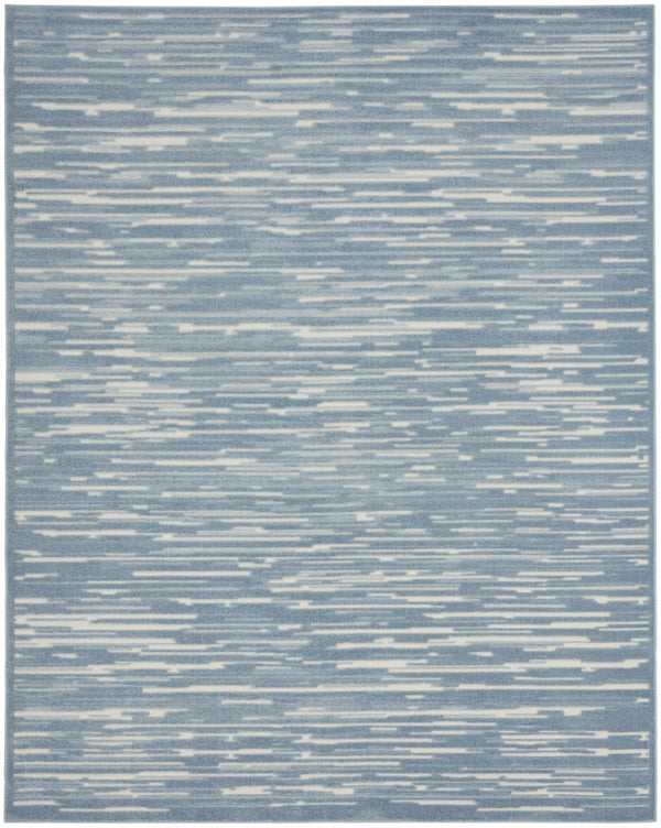 HomeRoots 8' Modern Blue Geometric Area Rug for Living Rooms, Bedrooms, and Dining Areas - Easy Care & Durable 8' X 10' 569752
