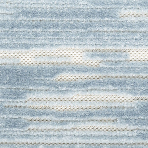 HomeRoots 8' Modern Blue Geometric Area Rug for Living Rooms, Bedrooms, and Dining Areas - Easy Care & Durable 8' X 10' 569752