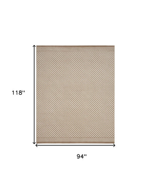 Homeroots 8' X 10' Brown Geometric Area Rug  Polypropylene 569753