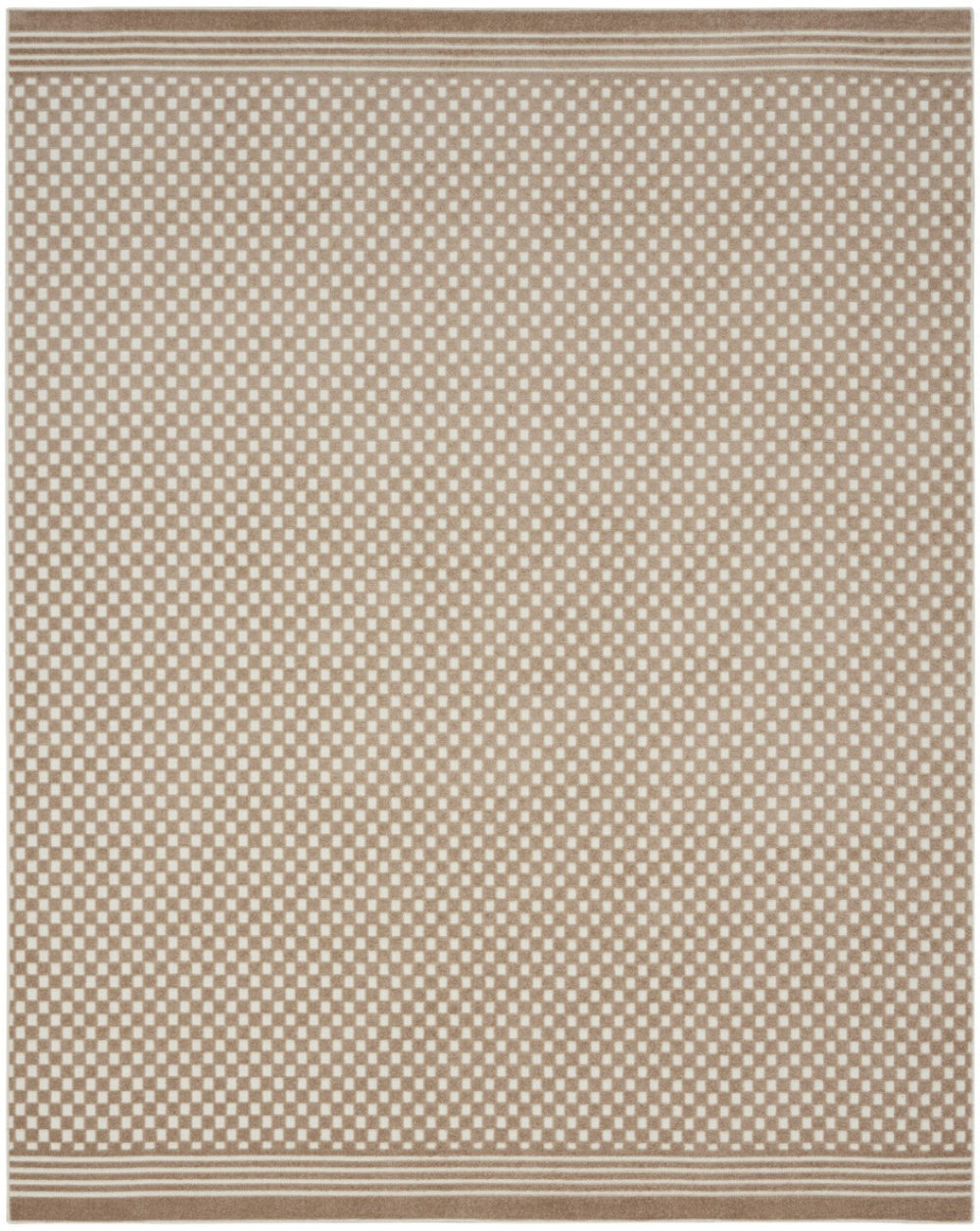 HomeRoots 8' Stylish Brown Geometric Area Rug – Modern Design for Living Rooms, Dining, and Home Offices 8' X 10' 569753
