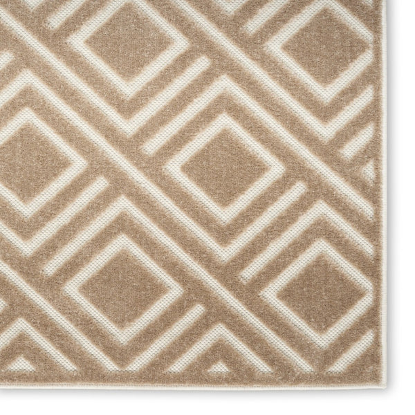 HomeRoots 8' Modern Brown Geometric Area Rug - Durable, Easy-Care Design for Living Rooms and Bedrooms 8' X 10' 569754