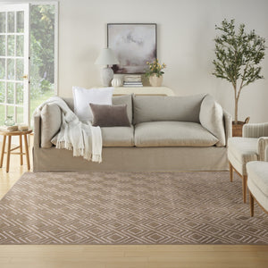 HomeRoots 8' Modern Brown Geometric Area Rug - Durable, Easy-Care Design for Living Rooms and Bedrooms 8' X 10' 569754