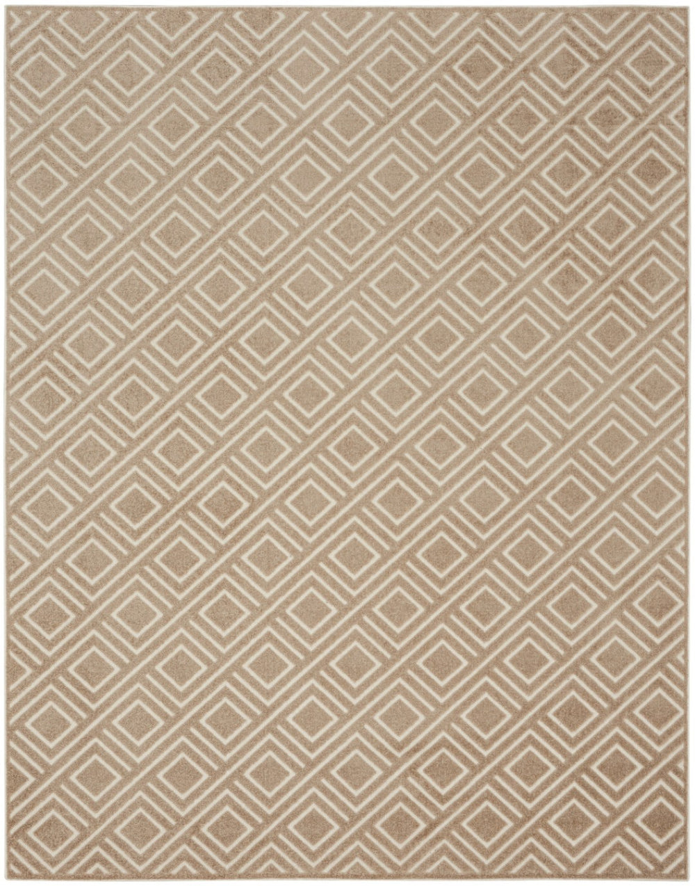 HomeRoots 8' Modern Brown Geometric Area Rug - Durable, Easy-Care Design for Living Rooms and Bedrooms 8' X 10' 569754