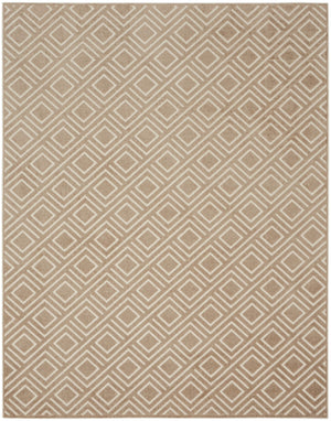 HomeRoots 8' Modern Brown Geometric Area Rug - Durable, Easy-Care Design for Living Rooms and Bedrooms 8' X 10' 569754