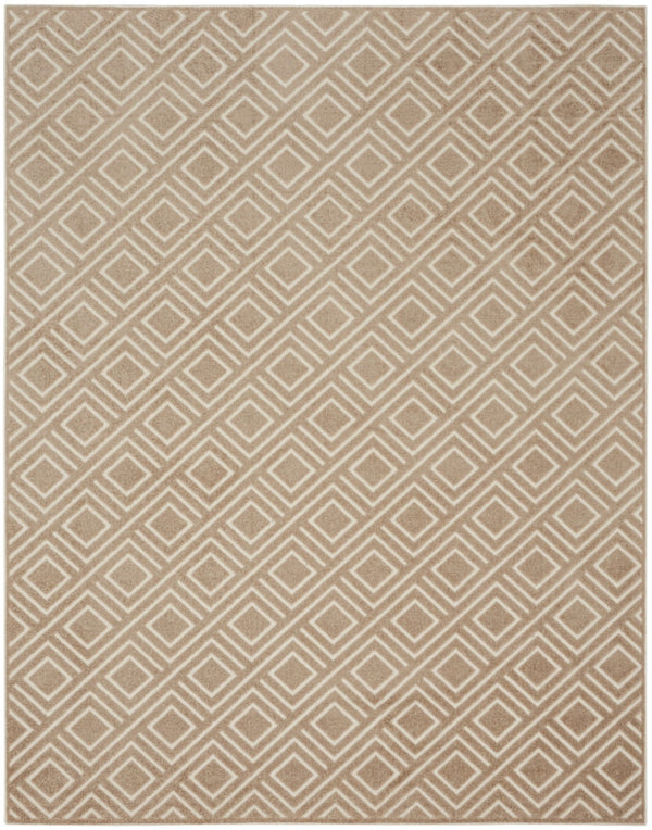 HomeRoots 8' Modern Brown Geometric Area Rug - Durable, Easy-Care Design for Living Rooms and Bedrooms 8' X 10' 569754