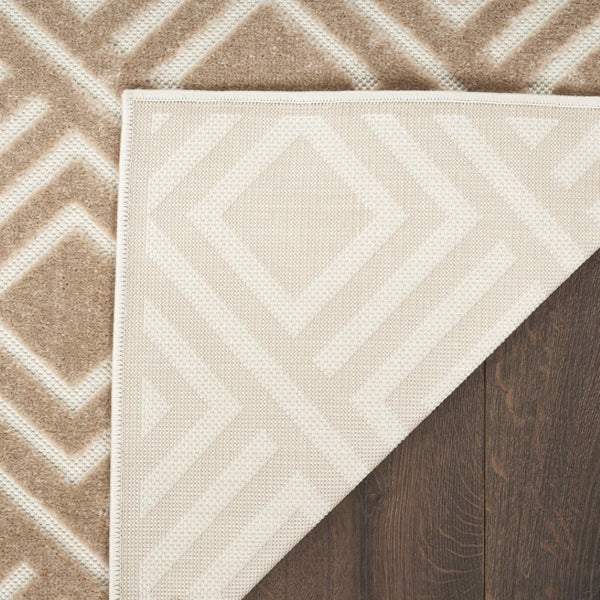 HomeRoots 8' Modern Brown Geometric Area Rug - Durable, Easy-Care Design for Living Rooms and Bedrooms 8' X 10' 569754