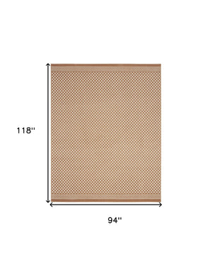 Homeroots 8' X 10' Brown Geometric Area Rug  Polypropylene 569755