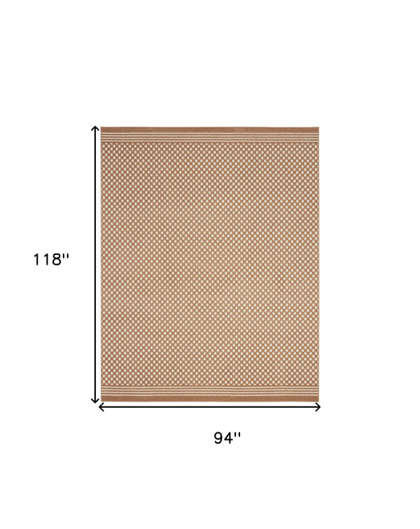 Homeroots 8' X 10' Brown Geometric Area Rug  Polypropylene 569755