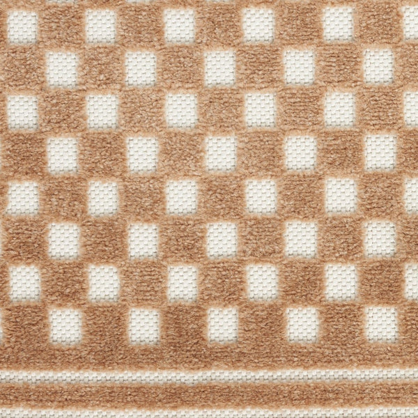 HomeRoots 8' Brown Geometric Area Rug - Modern Design for Living Spaces, Durable & Easy to Maintain, 0.25" Pile 8' X 10' 569755