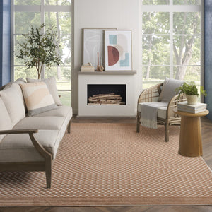 HomeRoots 8' Brown Geometric Area Rug - Modern Design for Living Spaces, Durable & Easy to Maintain, 0.25" Pile 8' X 10' 569755