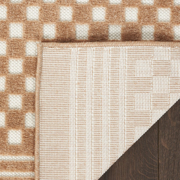 HomeRoots 8' Brown Geometric Area Rug - Modern Design for Living Spaces, Durable & Easy to Maintain, 0.25" Pile 8' X 10' 569755