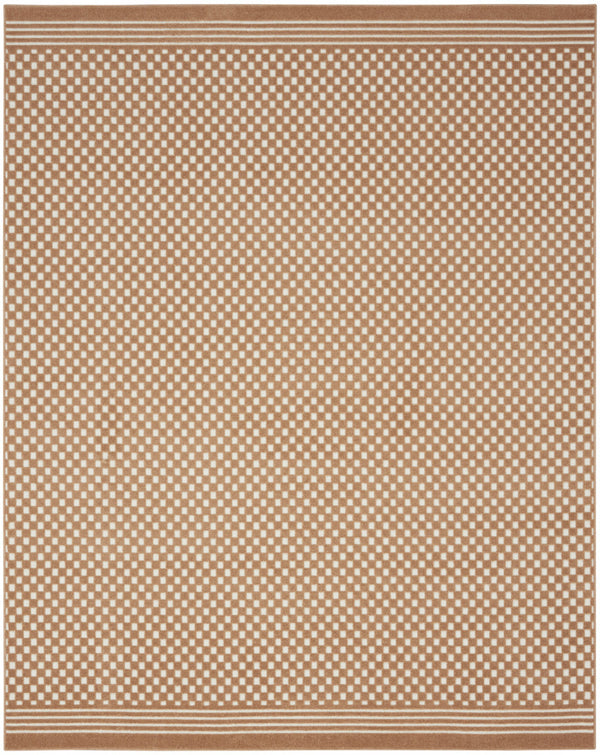 Homeroots 8' X 10' Brown Geometric Area Rug  Polypropylene 569755
