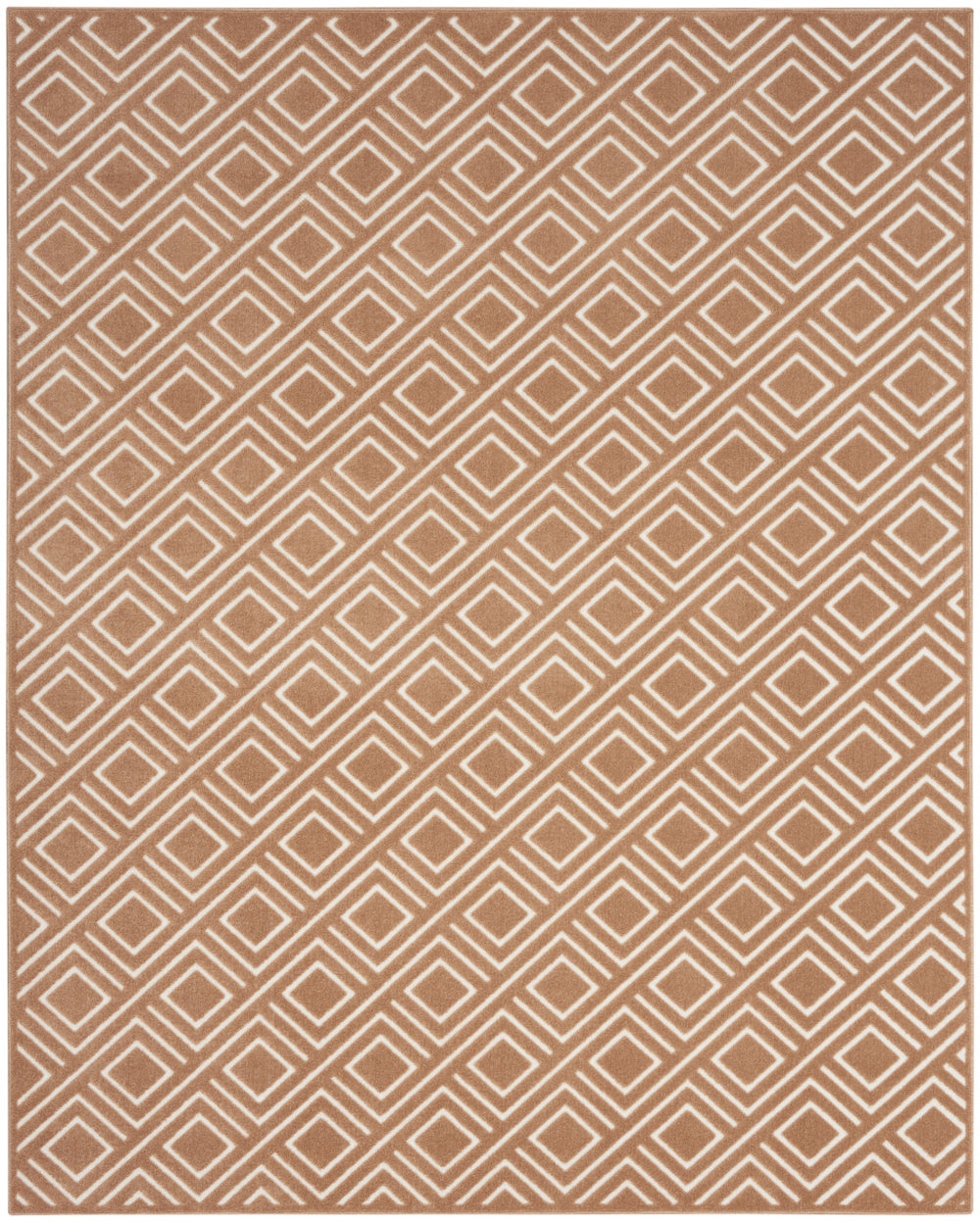 Homeroots 8' X 10' Brown Geometric Area Rug  Polypropylene 569756