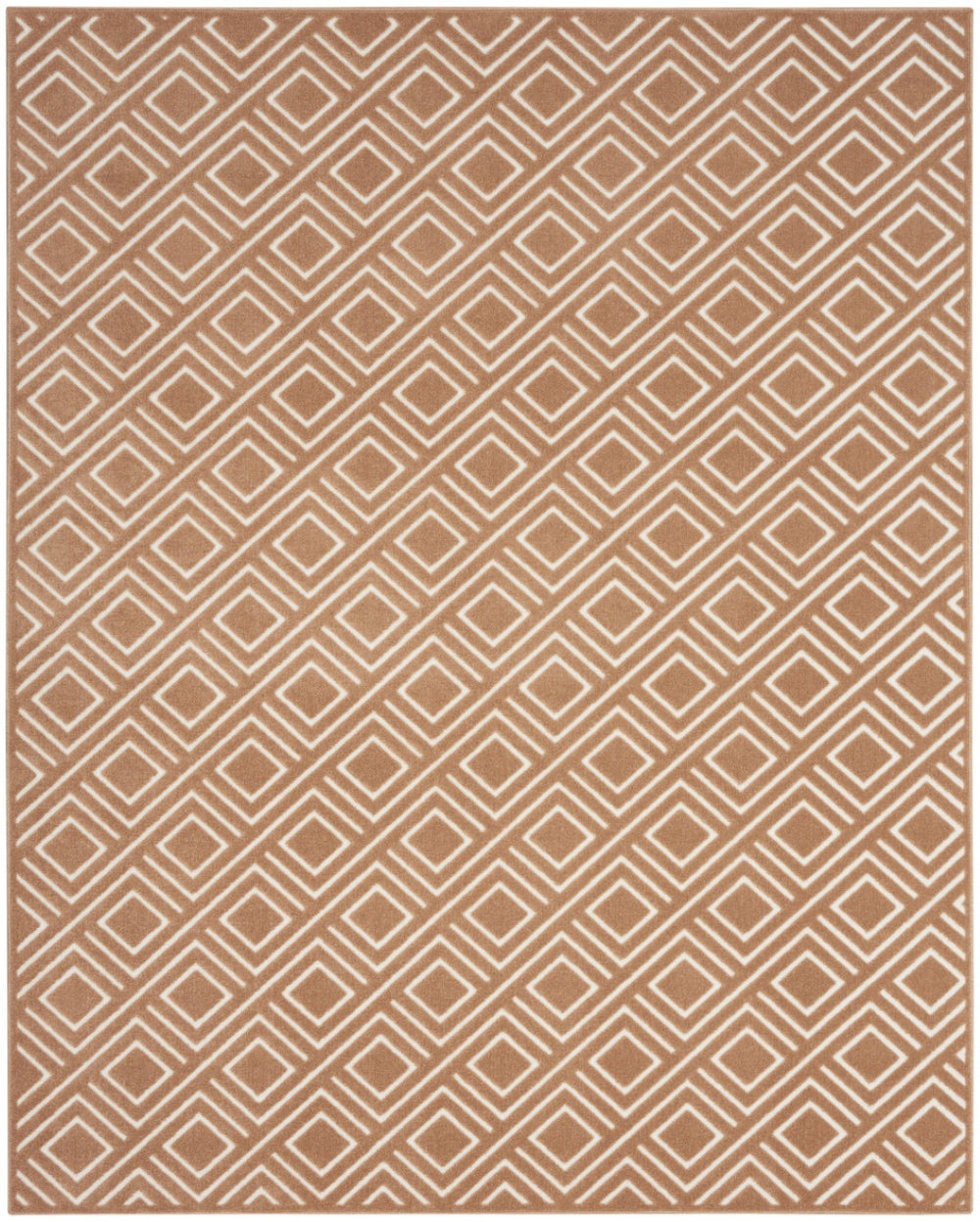 HomeRoots 8' Brown Geometric Area Rug - Modern Style for Living Rooms, Bedrooms, and High-Traffic Spaces 8' X 10' 569756